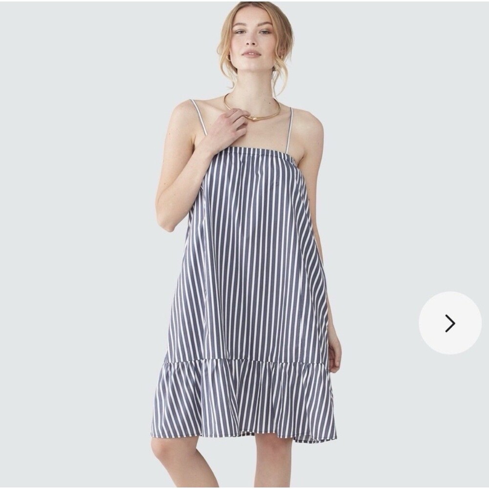ATM Anthony Thomas Melillo MARINA Striped Poplin Cami Tent Dress Tiered S $275